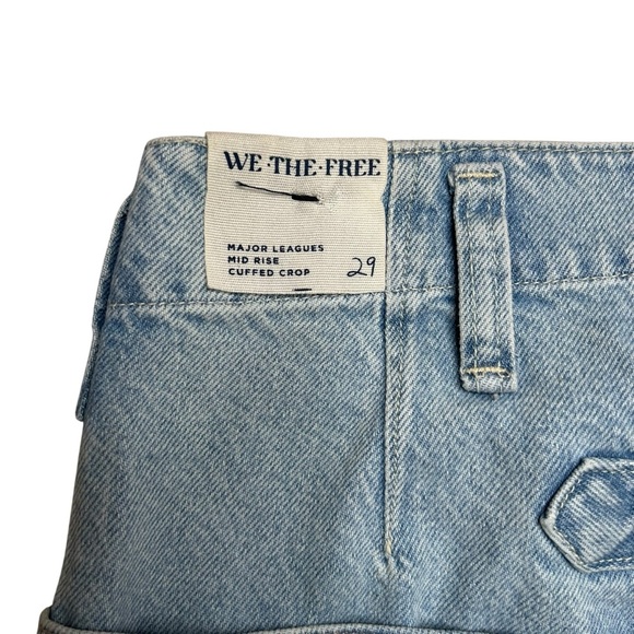 NEW Free People We The Free Major Leagues Mid Rise Cuffed Crop Jeans Size 29 - Picture 10 of 15